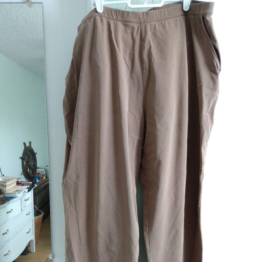 LLBean 2X Cotton/Spandex Straight Leg Pants Black